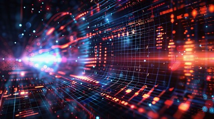 Futuristic Digital Data Stream