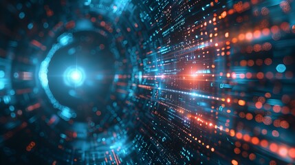 Obraz premium Futuristic digital data tunnel