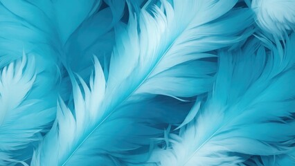 Stylish Cyan Soft Feathers Background