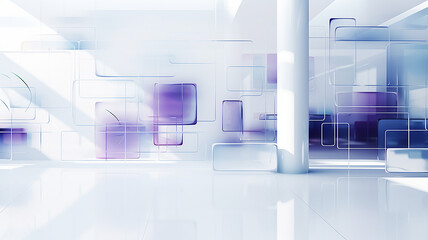 Naklejka premium Light abstract geometric pattern, graphic three-dimensional background image