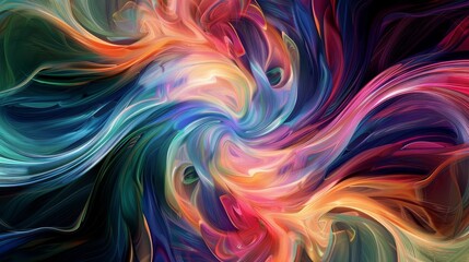 Obraz premium A composition of swirling rainbow colors in an abstact background
