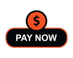 Pay now button icon vector commercial illustration isolated on white background.