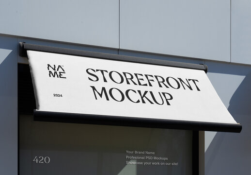 Storefornt with Awning Mockup
