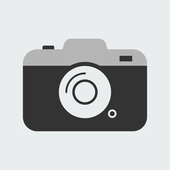 Retro film camera. DSLR or SLR symbol. Photo camera icon. Easily editable vector design.