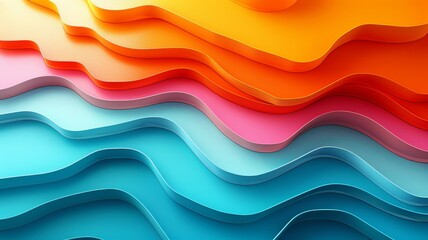 Fototapeta premium Colorful Background With Wavy Shapes