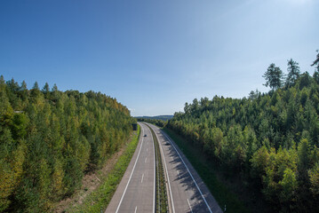 Autobahn A73 bei Schleusingen (Thüringen, Germany)