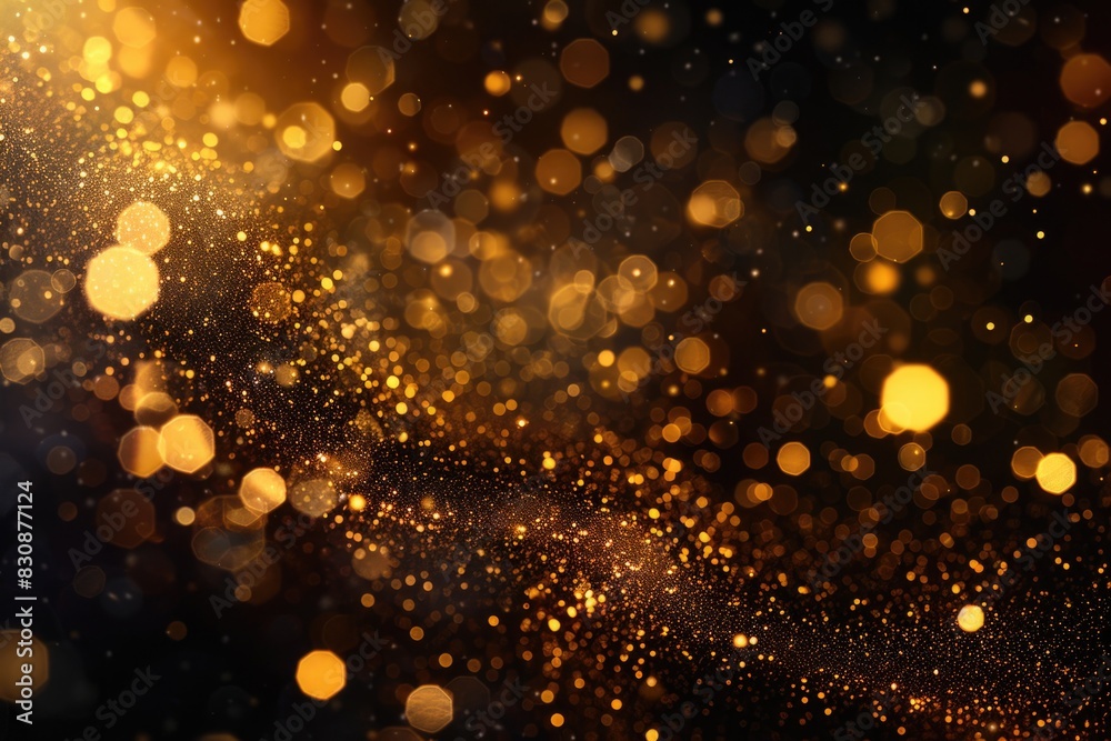 Poster a striking black and gold background with sparkling lights. ideal for luxury and festive themes.