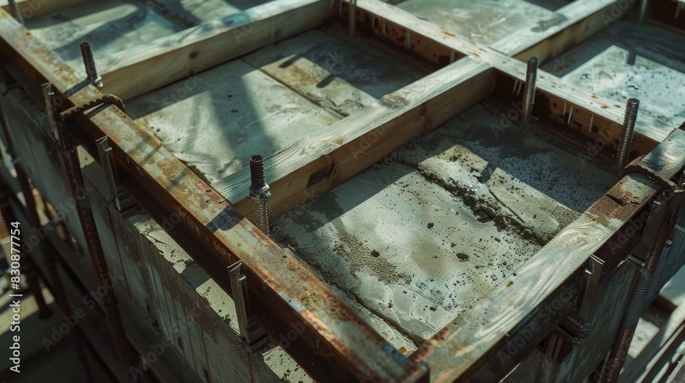Aufkleber Detailed view of a building under construction, suitable for architecture and construction projects