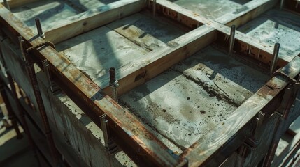 Obraz premium Detailed view of a building under construction, suitable for architecture and construction projects