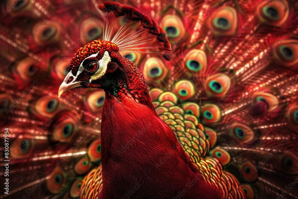 Aufkleber detailed close up of a bird with numerous feathers. suitable for various nature themes
