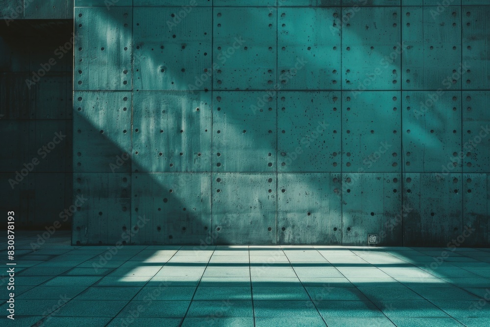 Poster A simple image of an empty room with a concrete wall. Suitable for various design projects