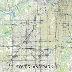 Overland Park, Kansas, United States map poster art