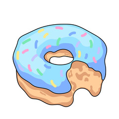 Donut. Vector image in flat style for fabric, textile, clothing, wrapping paper, wallpaper, poster, logo design