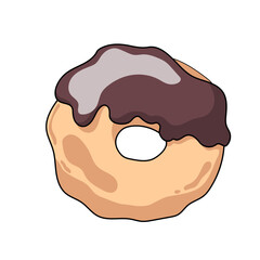 Donut. Vector image in flat style for fabric, textile, clothing, wrapping paper, wallpaper, poster, logo design