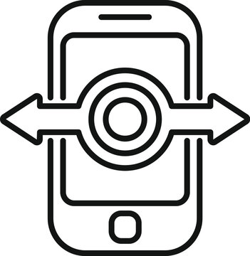 recommend clip art: Line art illustration of a mobile phone with a wrench and arrows, symbolizing configuration or settings