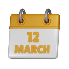 12 March 3d icon