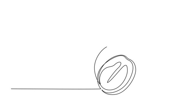 Animated self drawing of continuous line draw of healthy sweet organic grape for vineyard logo identity. Fresh tropical fruitage concept for fruit orchard garden icon. Full length one line animation