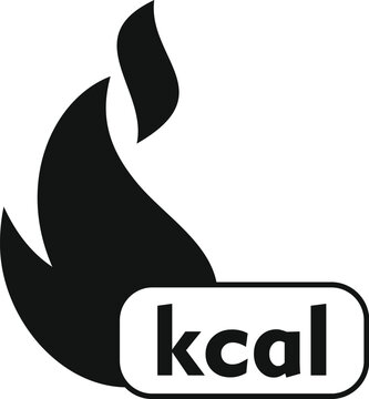 Stylized illustration of a flame with kcal text, symbolizing calorie burning or energy expenditure