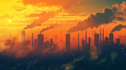 Fototapeta premium Factories and pollution