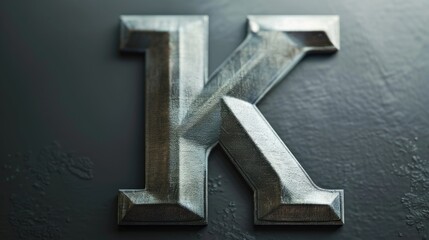 Obraz premium A detailed shot of a metal letter K. Suitable for graphic design projects