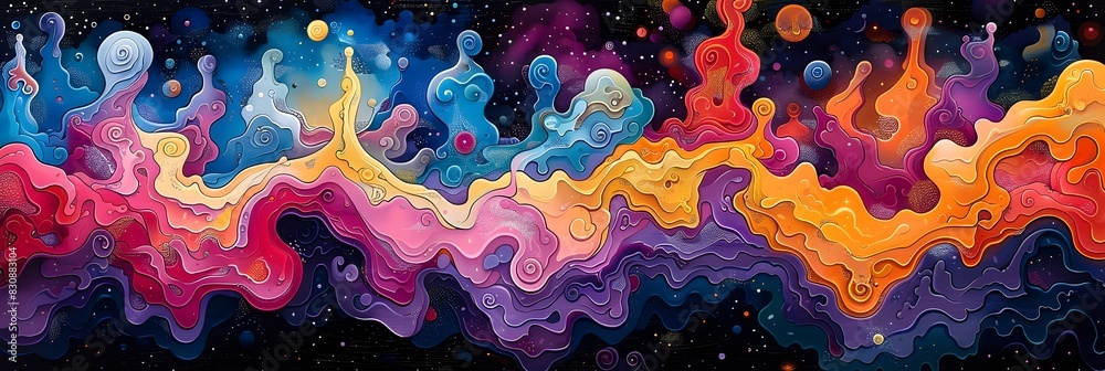 Aufkleber Captivating Cosmic Fusion A Dazzling Interstellar of Color Light and Imagination