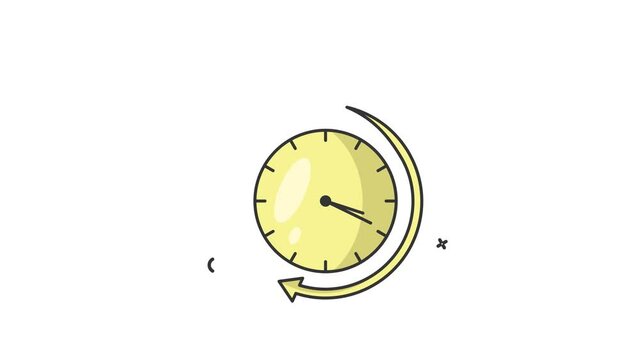 business time icon animation, clock time for business lottie animation motion graphic video