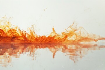 A dramatic scene of fire erupting from the water. Perfect for illustrating a natural disaster or environmental catastrophe