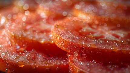 close up shot of delicious fresh slices of tomatoe