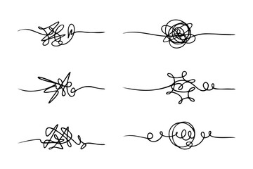 Symbol of complicated way with scribbled round element