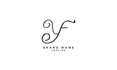Fototapeta premium YF, FY, Abstract initial monogram letter alphabet logo design