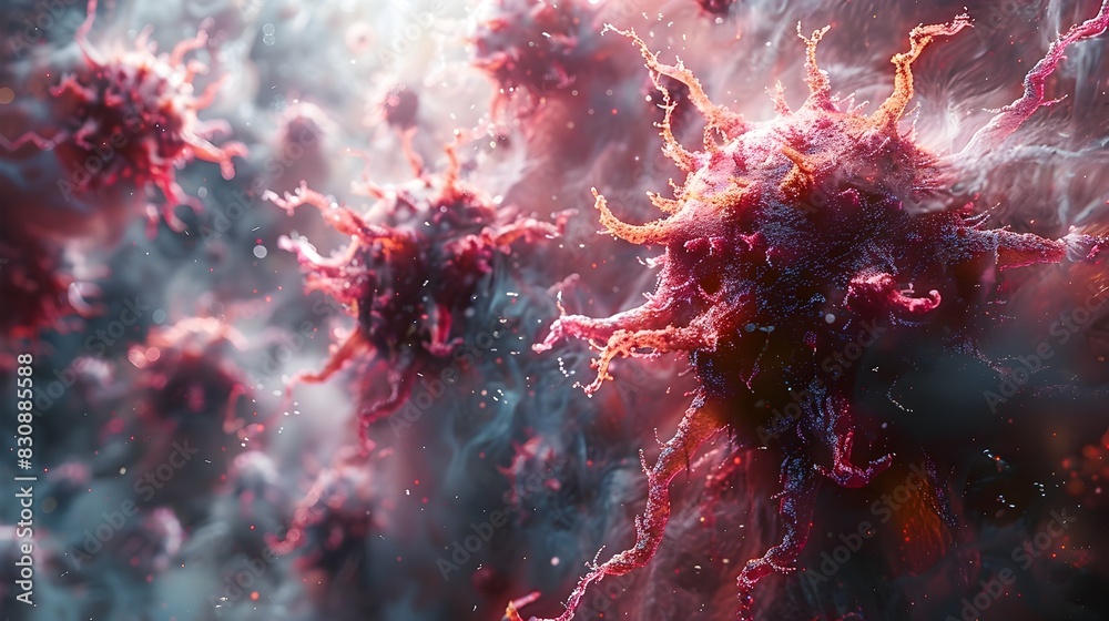 Poster cosmic nebula explosion bursting with fiery celestial energy