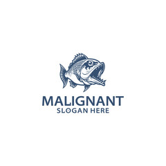 Malignant fish logo vector illustration