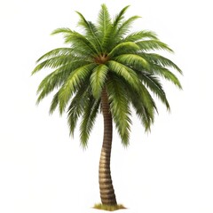 Isolated palm tree on a white background