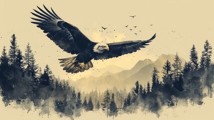 Fototapeta premium Eagle, logo, masculine, generated with AI