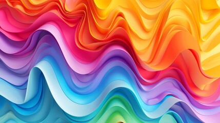 Abstract 3D waves in rainbow colors symbolizing LGBTQ