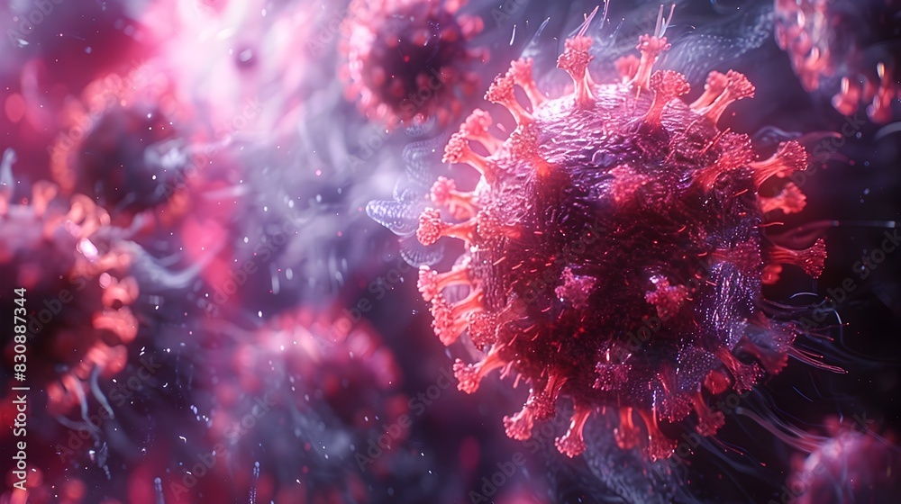 Aufkleber detailed microscopic view of dangerous contagious viral pathogen causing global pandemic outbreak