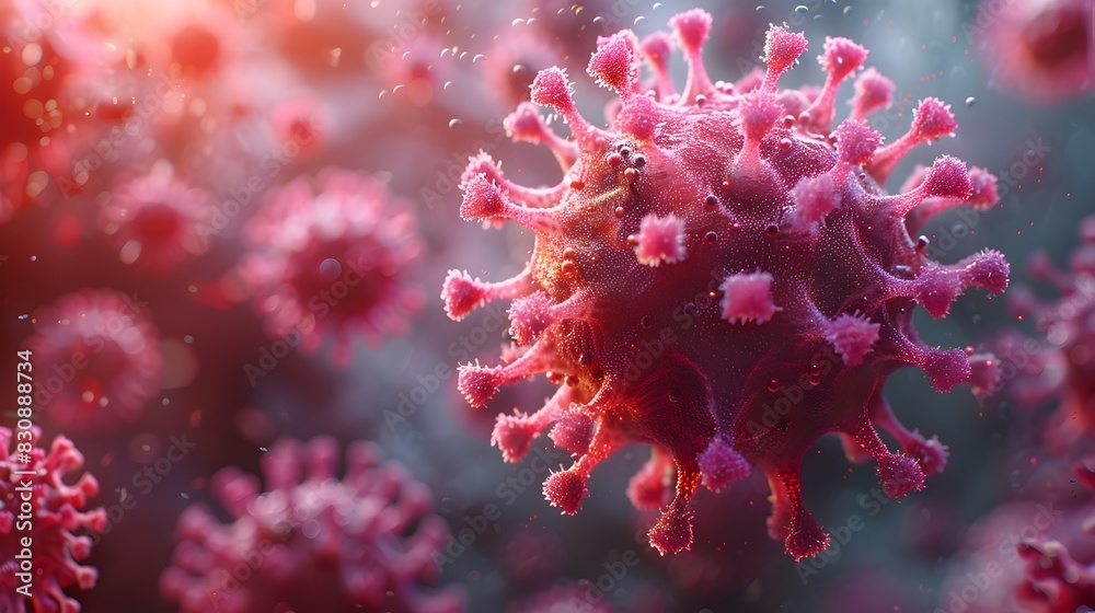 Aufkleber detailed microscopic view of viral pathogen causing global health emergency