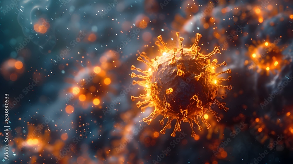 Aufkleber Explosive Fiery Burst of Energy and Destruction in Dynamic Inferno