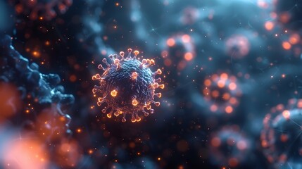 Glowing Viral Particle Threatening Pandemic Outbreak in Dark Digital Landscape
