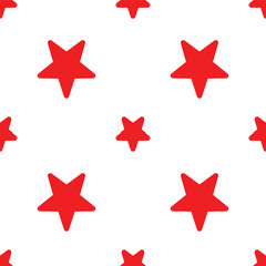 Red star on white background.red star seamless pattern.
