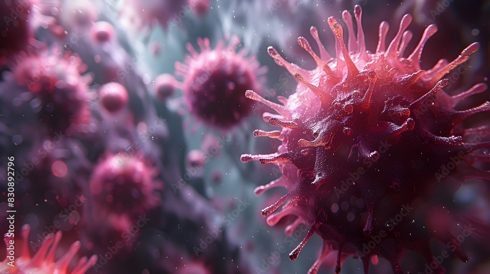 Fototapete magnified view of intricate microscopic cellular structure and organic patterns