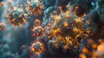 Magnified View of Novel Coronavirus Molecular Structure