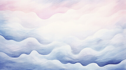 Abstract landscape in blue clouds, background postcard in watercolor style