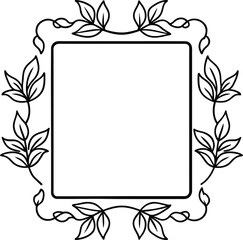 Luxury golden square frame botanic garden vingate pattern