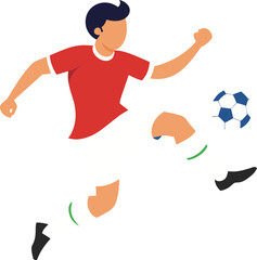 Soccer player kicking ball illustration flat design art