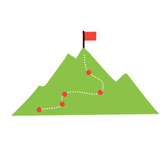 Mountain climbing route to peak