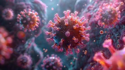 Microscopic View of Coronavirus Pandemic Outbreak