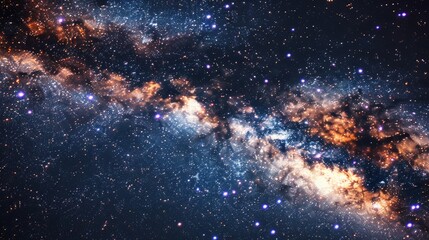 Fototapeta premium Scene in space featuring the Milky Way galaxy and countless stars