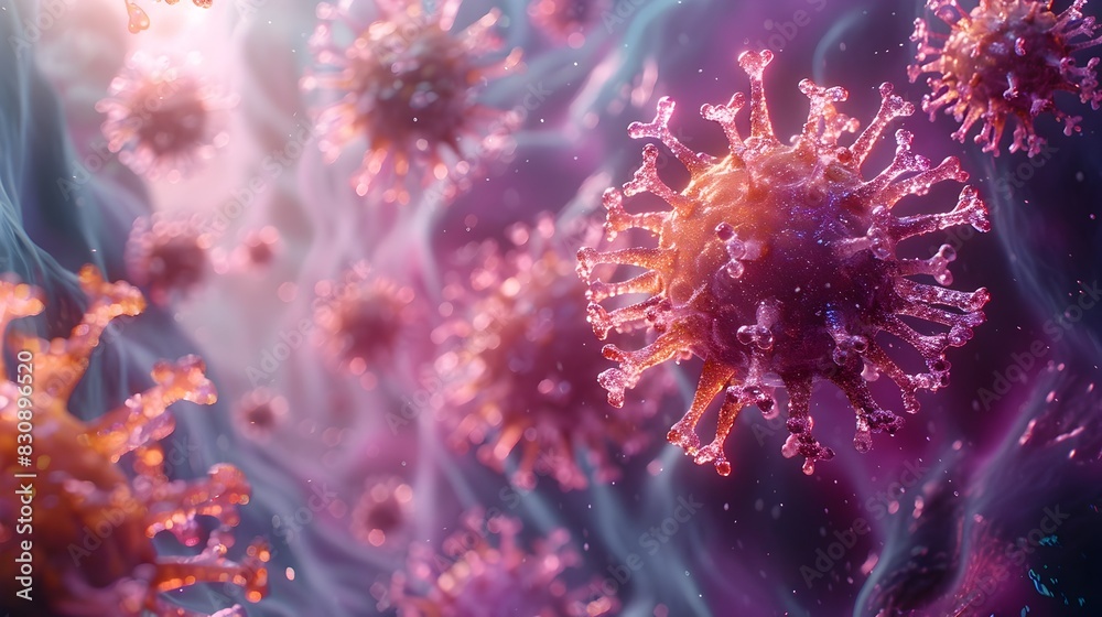 Aufkleber microscopic view of coronavirus structure during global pandemic outbreak