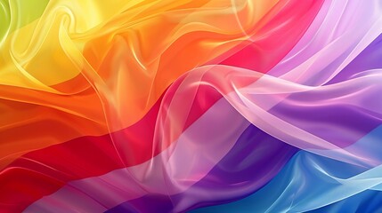 An abstract rainbow flag background with flowing